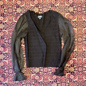 Anthropologie Maeve Black Multi-Textured Sweater